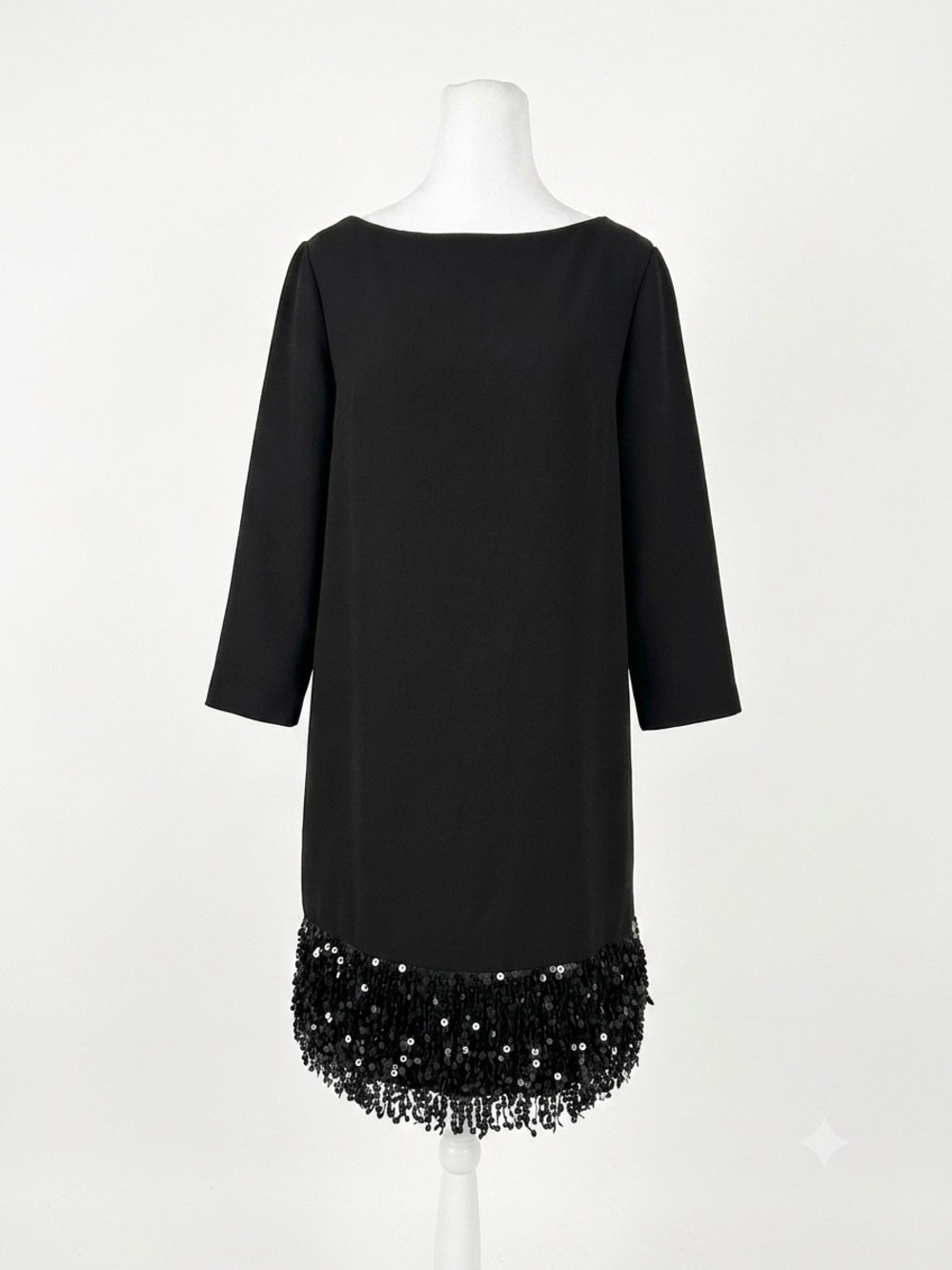 Kate Spade New York‎ Black Sequin Fringe Mini Dress Size 4 LBD Cocktail Holiday